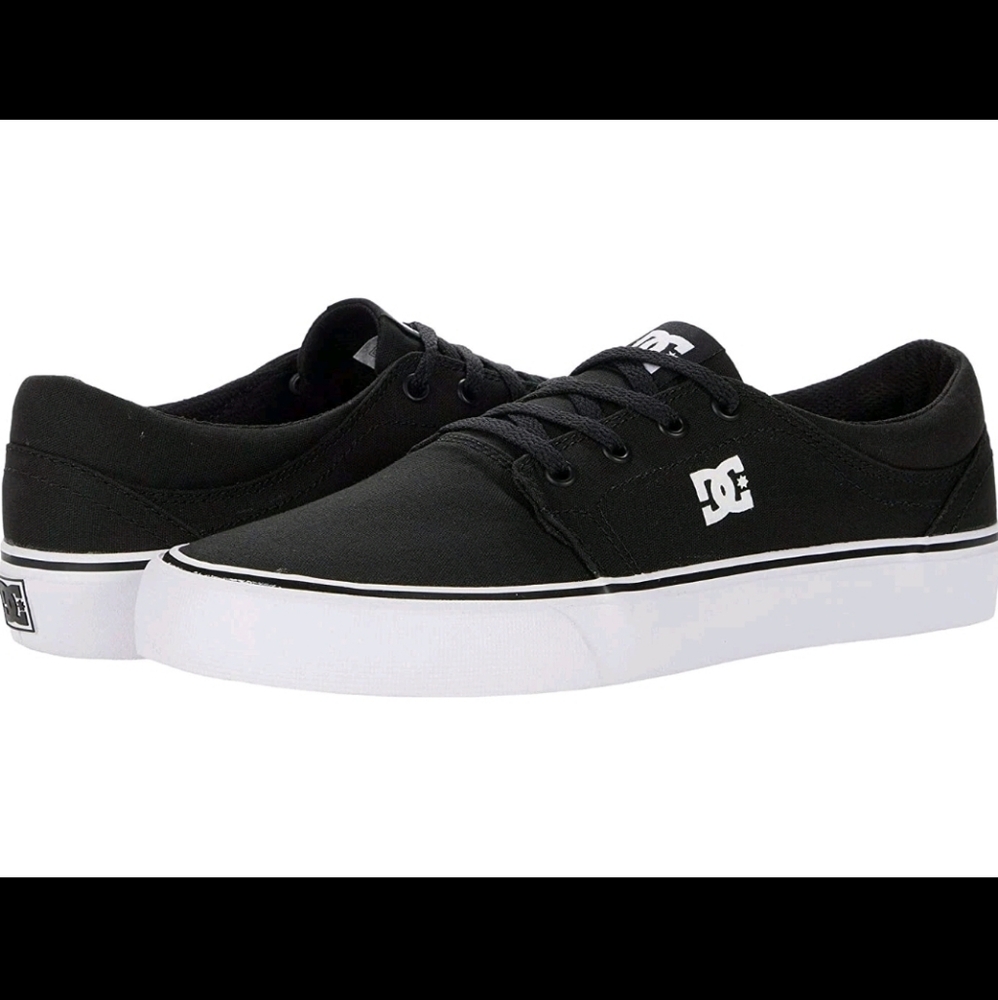 DC Skate SB Trase Sneakers 12 Canvas Black White Skate Mens
